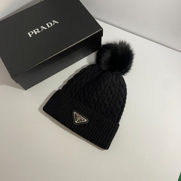 Prada Black Designer Winter Beanie - Picture 1 of 8